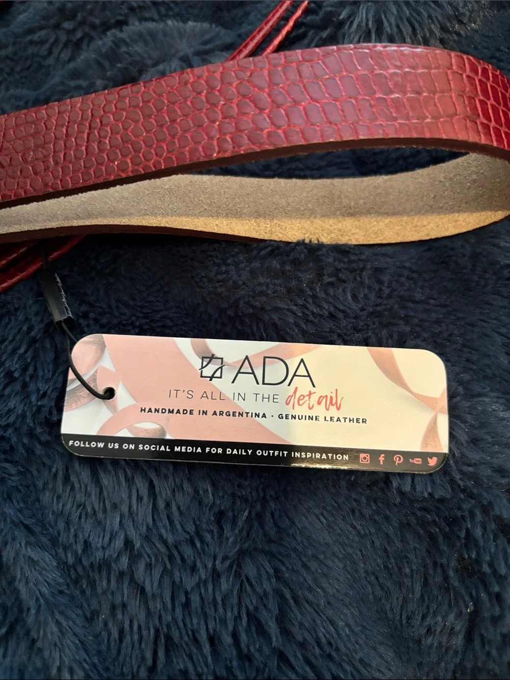 Ada Red Textured Wrap Belt